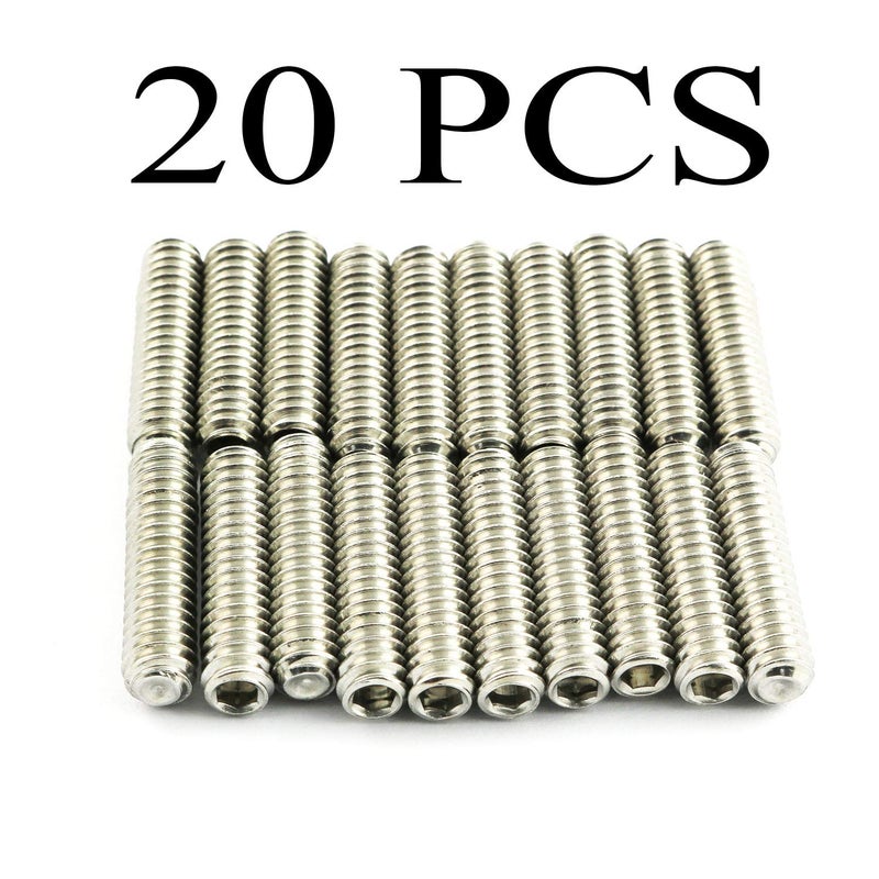 Pro Bamboo Kitchen 20PCS 1/4-20x1" Hexagon Hex Socket Set Screws 304 Stainless Steel Full Thread Cup Point Grub Screws - Image 2
